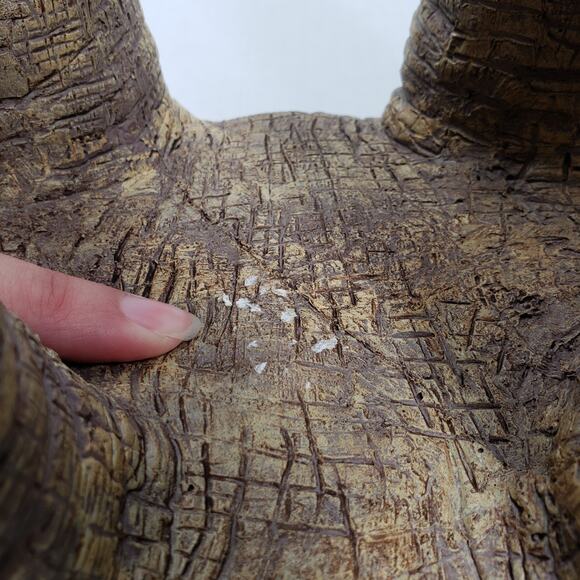 Vintage African Resin Elephant 11" Gray Plant Stand Table Statue Garden Bohemian - Picture 13 of 16